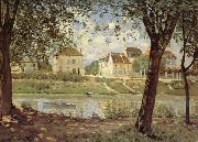 Alfred Sisley Village on the Banks of the Seine USA oil painting reproduction